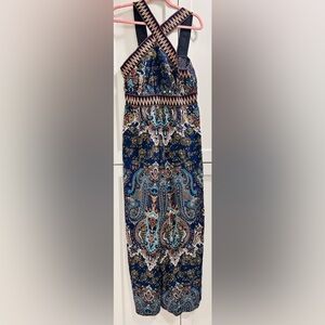 Elegant Multicolor Halter Maxi romper